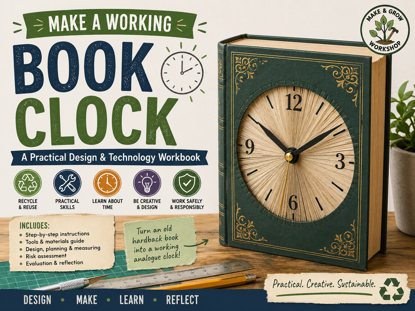 Upcycled Book Clock Project Workbook