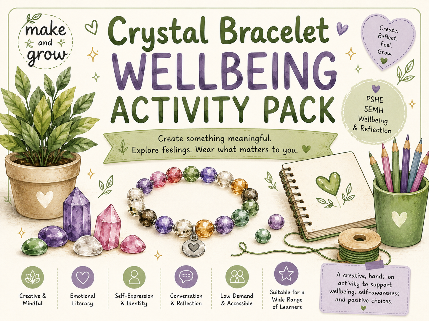 Create Your Own Crystal Bracelet – Wellbeing Activity Pack