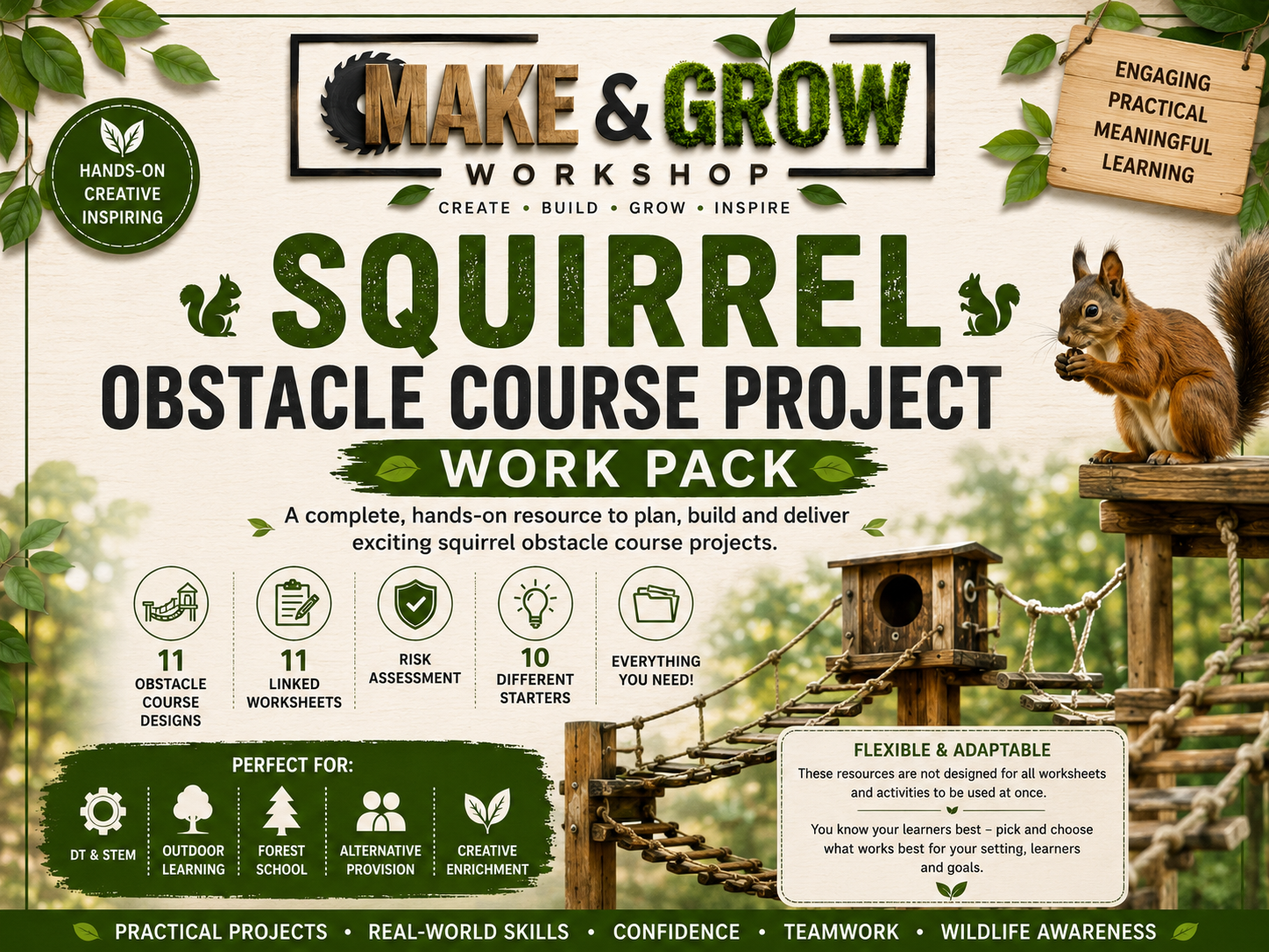 Squirrel Assault Course! 🐿️ Woodland DT & Outdoor Learning Pack