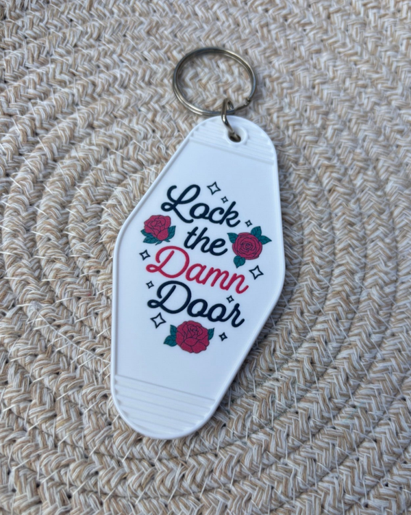 Lock the damn door keyring