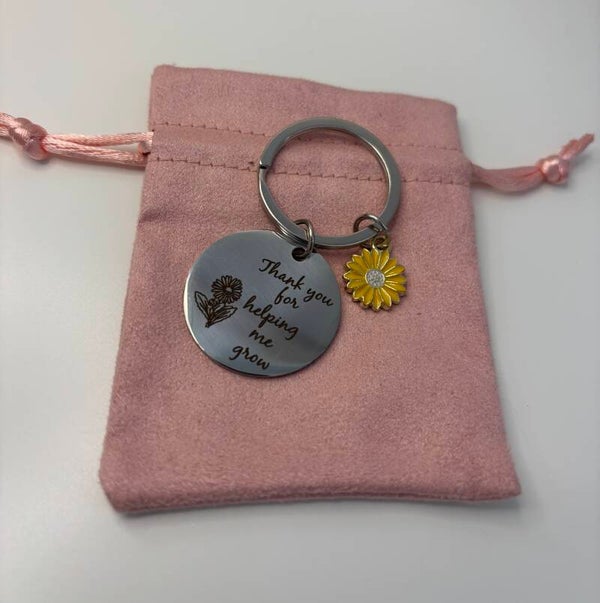 Thankyou for helping me grow keyring