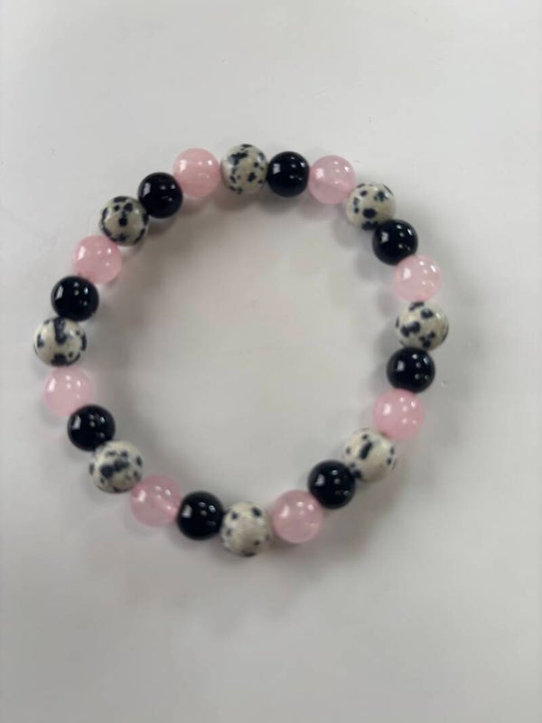 Steady heart natural stone bracelet