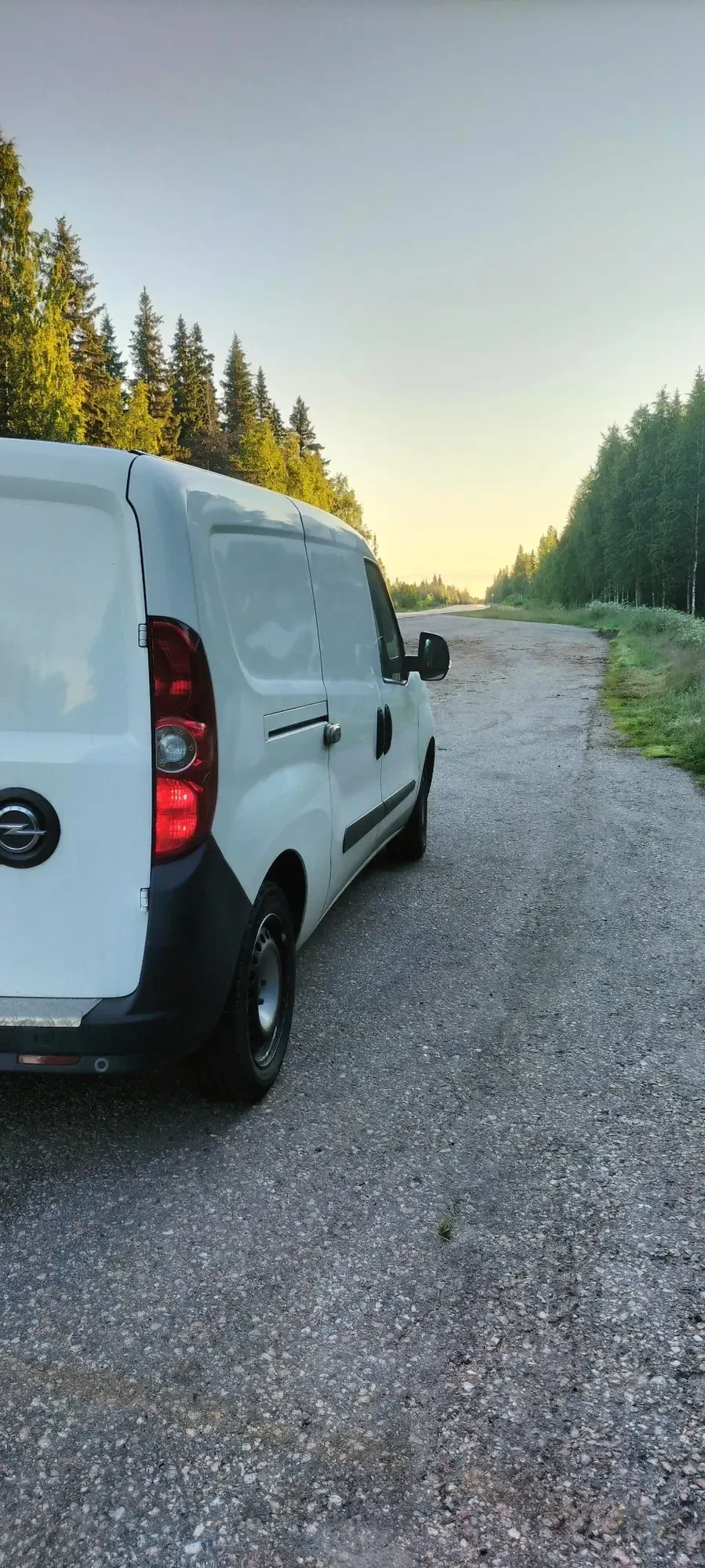 Bestelbus onderweg in Scandinavië voor rechtstreeks koerierstransport naar Zweden