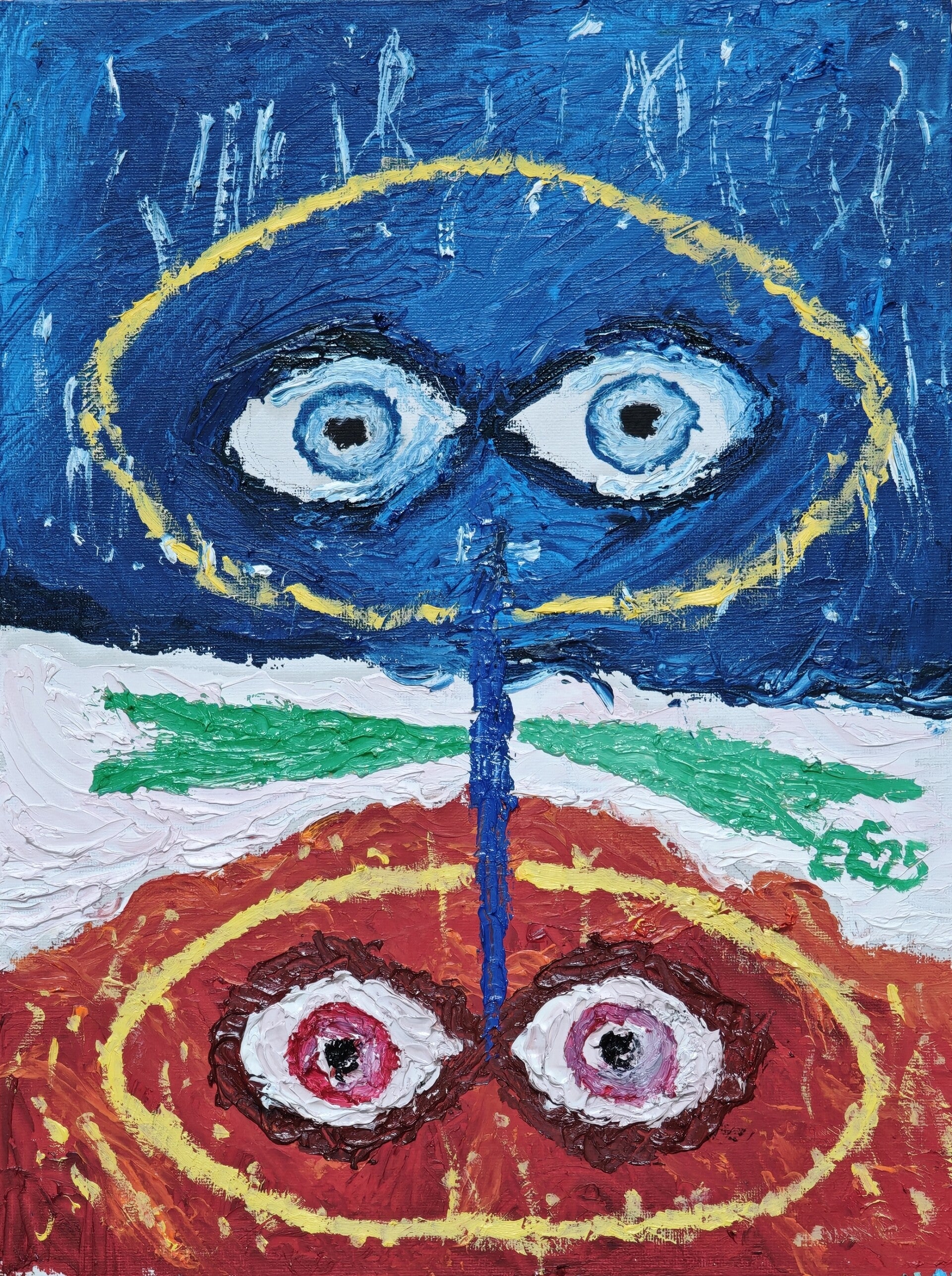 Ölgemälde vn Ekkehardt Erler, Dynamik in der Ruhe, Öl auf Malkarton, Meißen, Sachsen