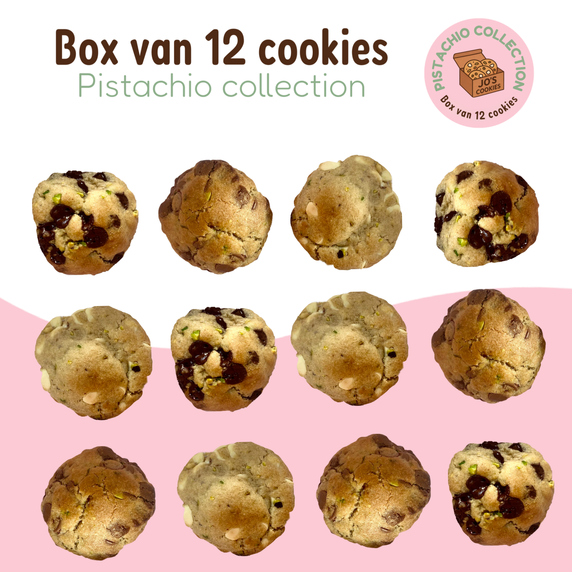 Pistachio collection - een box van 12 cookies