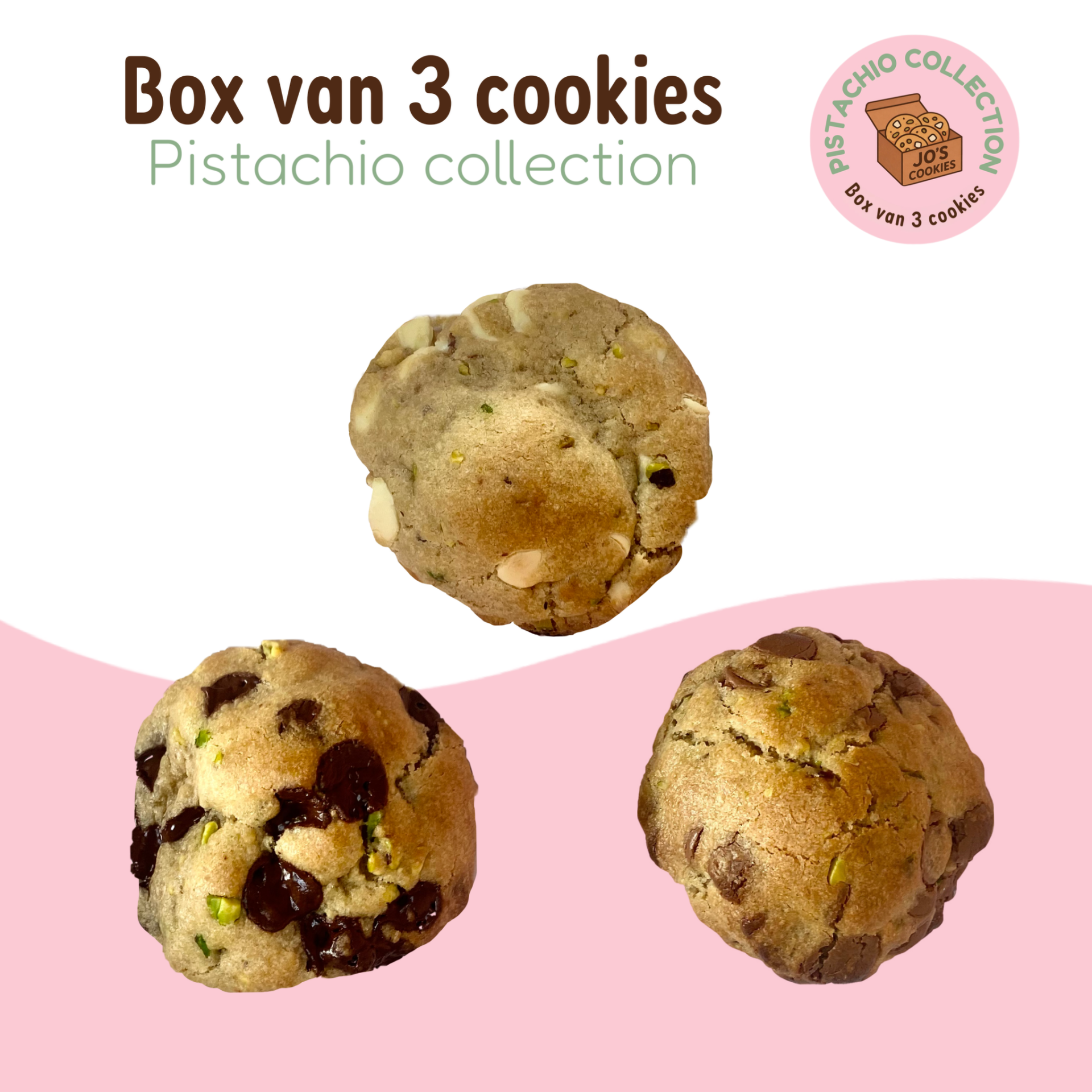 Pistachio collection - een box van 3 cookies
