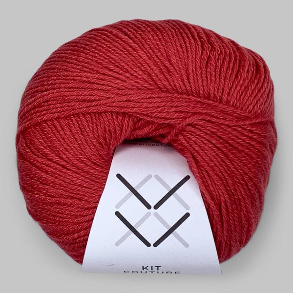 Wool cotton Cinnoberrød