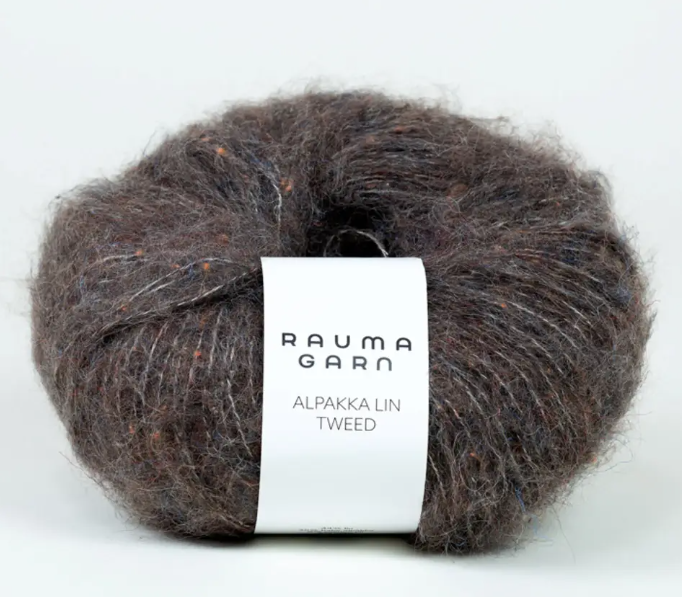 Alpakka Lin 21798 Tweed Mørk brun