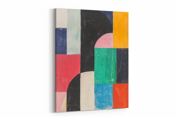 Geometrisch kunstwerk met moderne, kleurrijke patronen