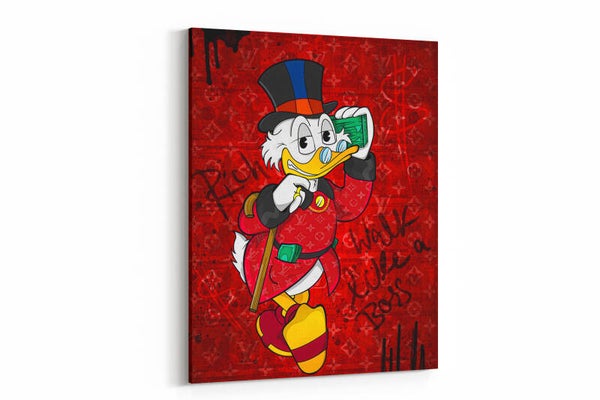 Dagobert Duck in pop-art stijl