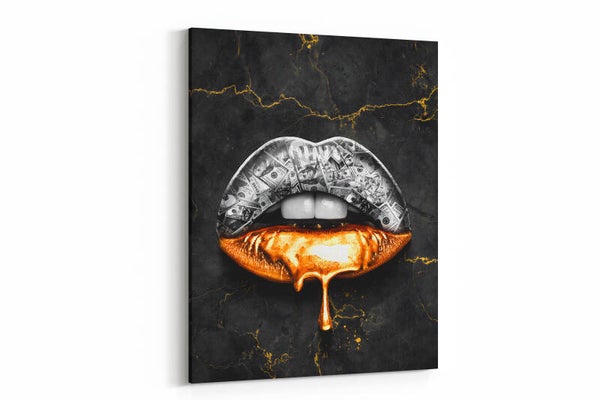 Lippen met gouden druppels