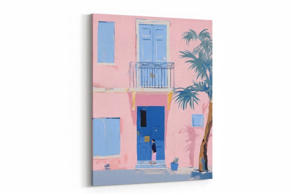 Pastelkleurig mediterraan huis