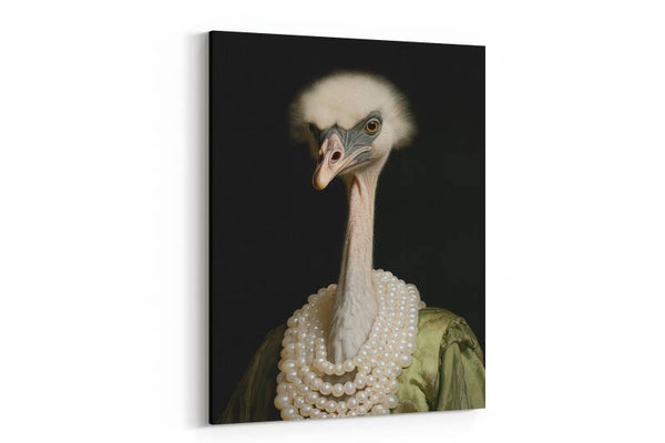 Een elegante struisvogel met een aristocratische uitstraling