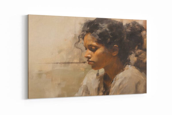 Portret van een vrouw in zachte tinten