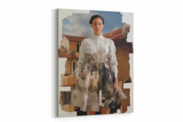 Een ingetogen portret van een vrouw in historische kleding met zachte tinten