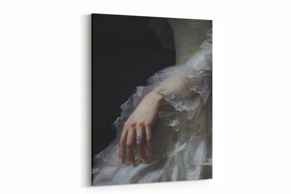 Detail van een vrouw in een elegante jurk