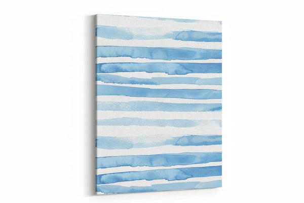 Een rustige, gestreepte aquarelinterpretatie van de oceaan