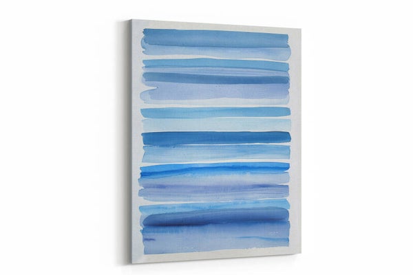 Een abstracte weergave van waterstromen in verschillende blauwtinten.