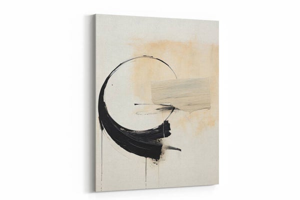Zwart-witte compositie met een gebogen vorm