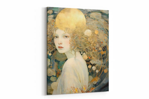 Dromerige dame met gouden haar