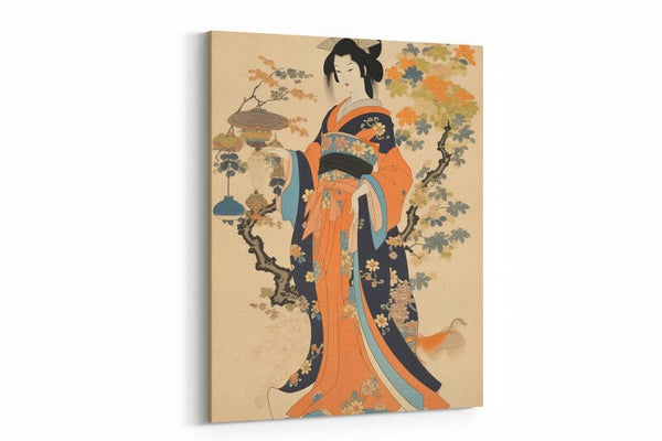 Geisha onder bloesemboom