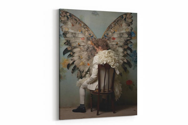 Magische vlindervrouw in wit