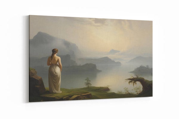 Vrouw in witte jurk aan de kust