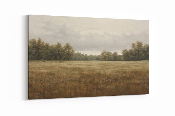 Uitgestrekt grasland met bomen aan de horizon