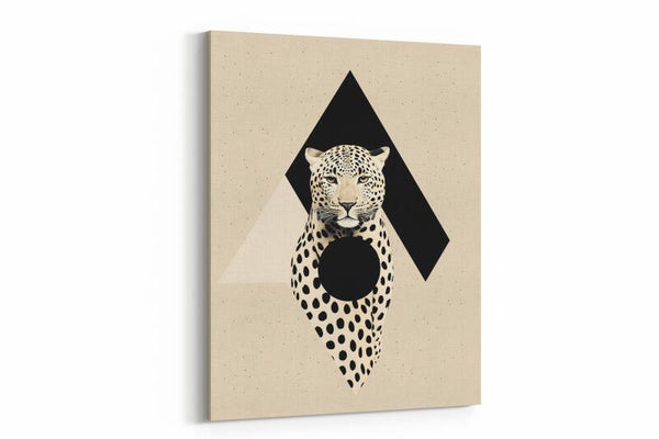Geometrisch design met een luipaard