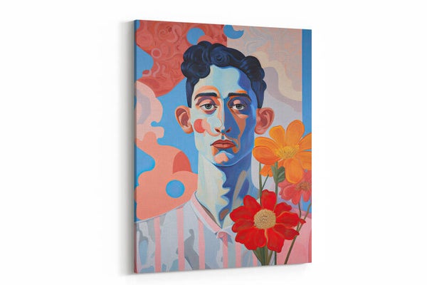 Rode bloesems en blauw