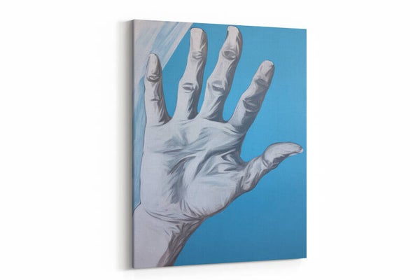 Blauwe hand