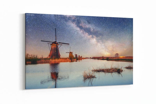 Hollandse molen 's nachts