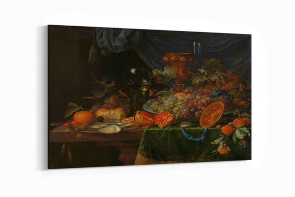 Stilleven met vruchten en oesters, Abraham Mignon