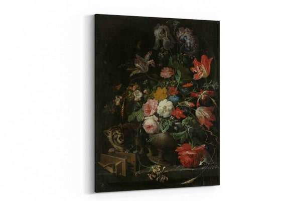 De omvergeworpen ruiker, Abraham Mignon