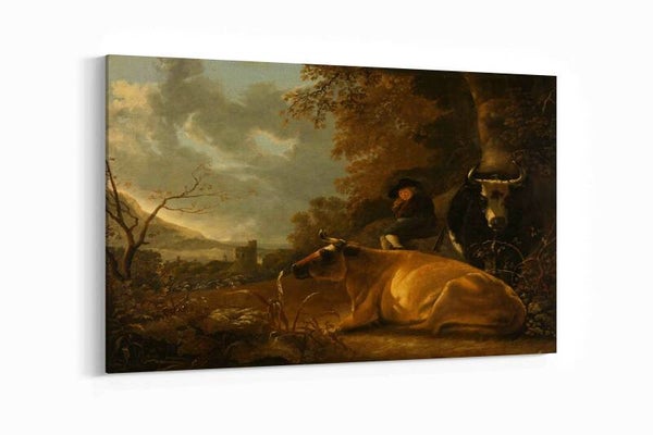 Landschap met koeien en herdersjongen