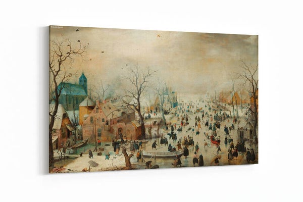 Winterlandschap met schaatsers