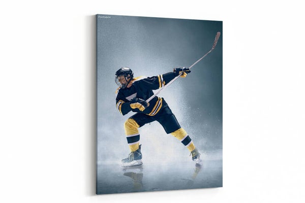 Ice hockey player in action on ice