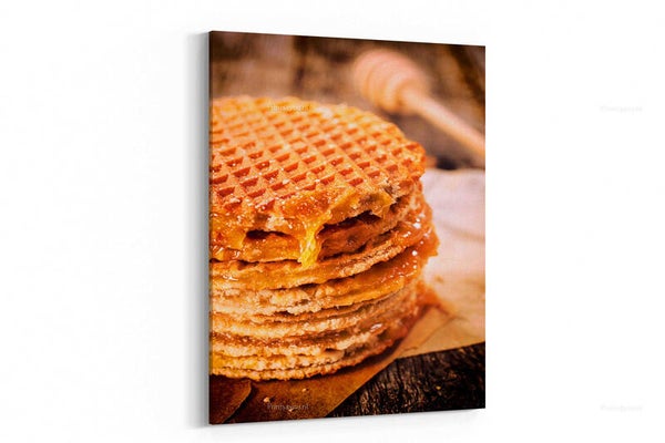 Stapel traditionele eigengemaakte Nederlandse wafels
