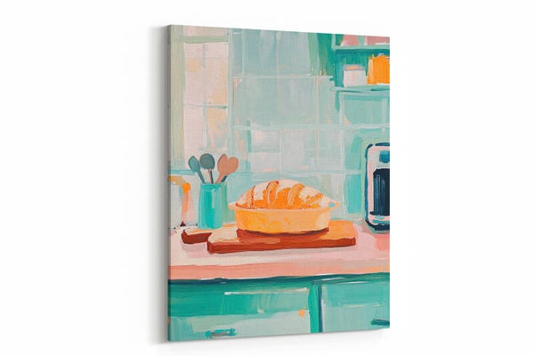 Gezellige keuken met versgebakken brood