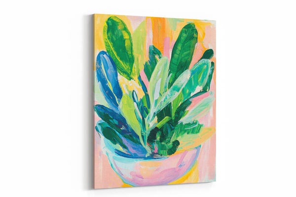 Groene bladeren in een zachte pastelstijl