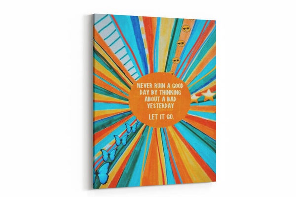 Stralende zon met inspirerende tekst