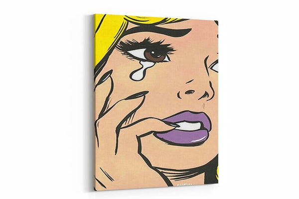 Huilende vrouw in stripstijl