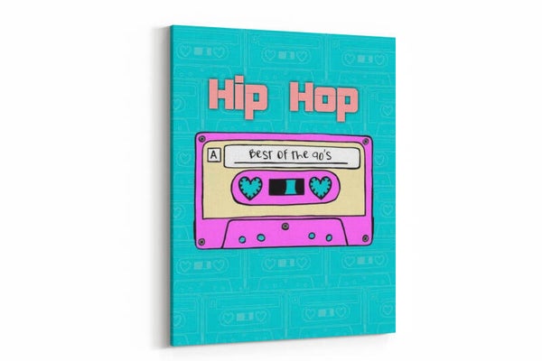 Hip Hop cassettebandje in neonstijl