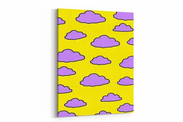 Een speelse en minimalistische pop-art compositie met contrasterende kleuren