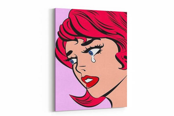 Huilende vrouw in stripstijl