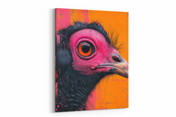 Kleurrijke struisvogel met expressieve ogen