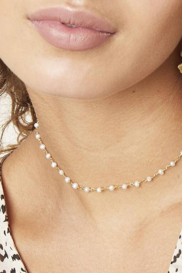 Ketting chain of pearls goud