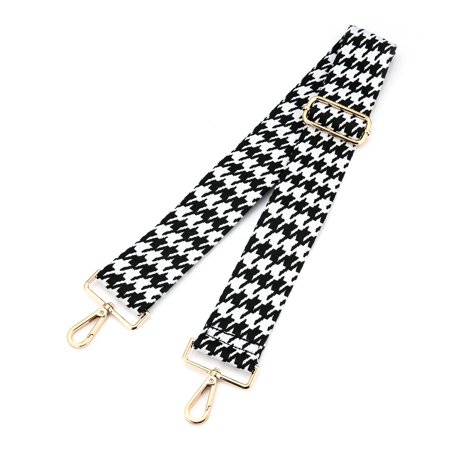 Bay strap black/white goud