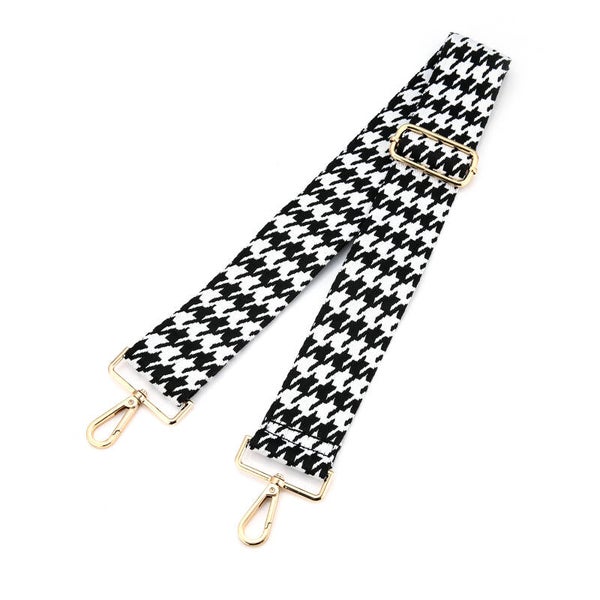 Bay strap black/white goud
