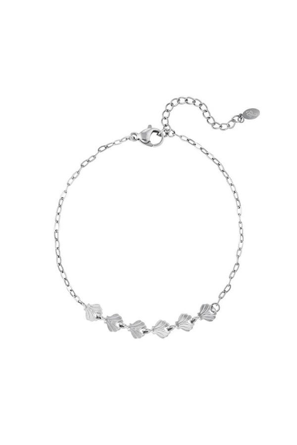 Enkelband schelpen zilver